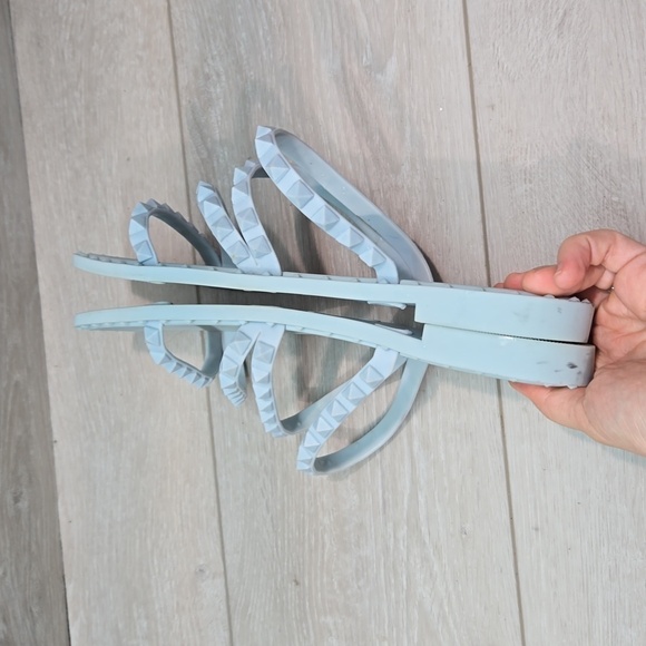 Steve Madden Women Skylar Baby blue Strappy Flats Sandals shoes sz 10 - Picture 9 of 11